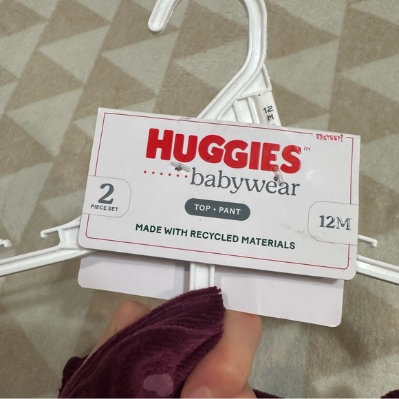 Baby Girls Huggies™ Heart 2-Piece Outfit Set - Purple - Picture 3 of 3